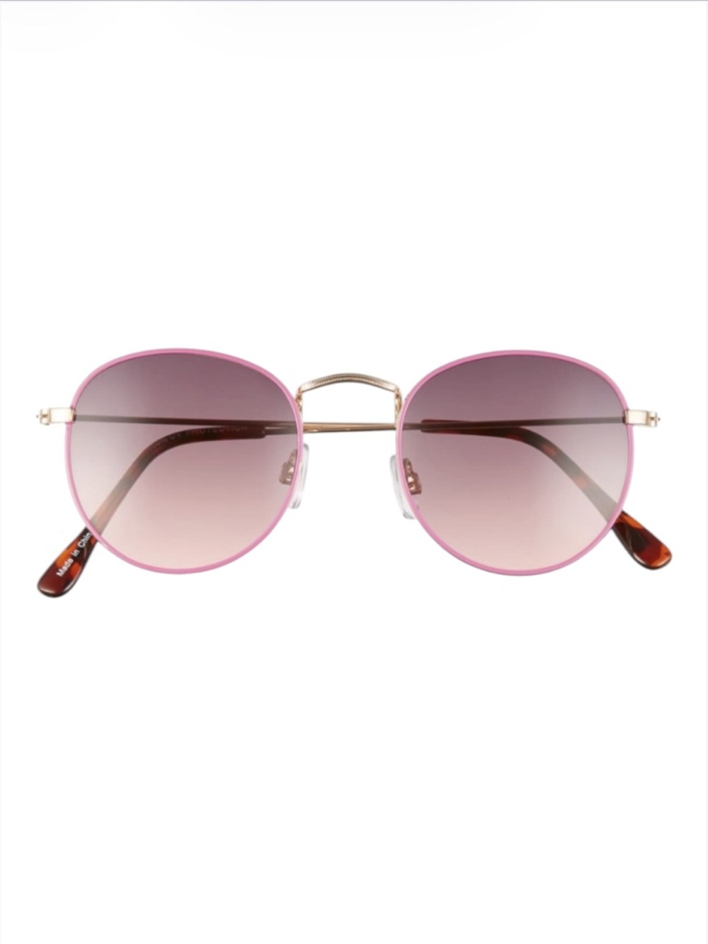 Nords Round Sunglasses Purple Lenses Rimmed Neon Pink Sunnies ⭐️⭐️⭐️⭐️⭐️